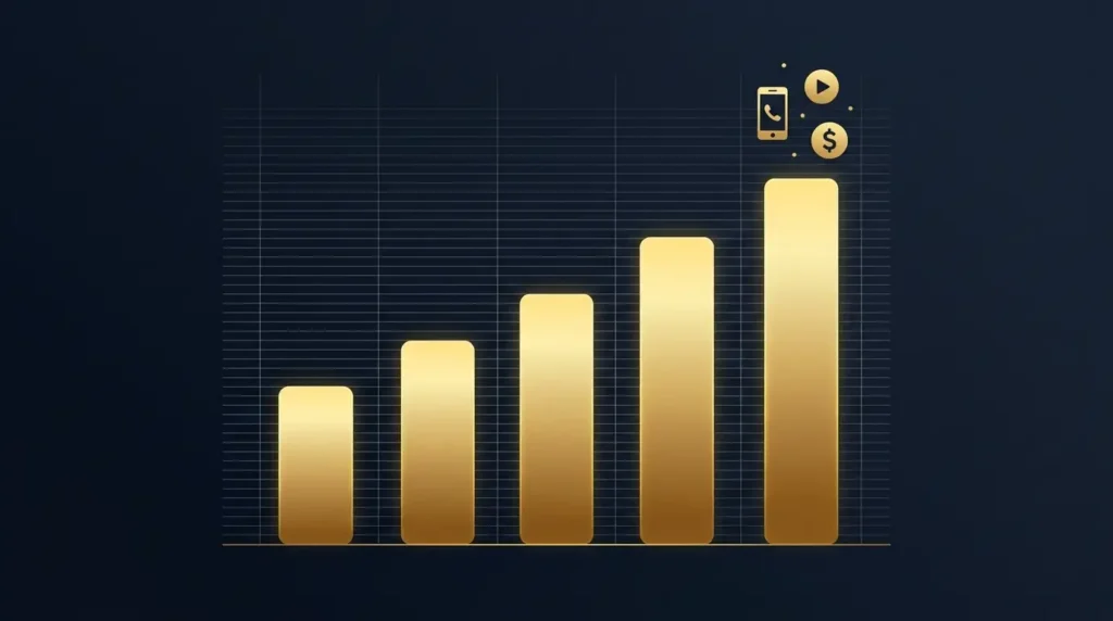 Illustration of the creator economy's growing market size from 2026 onward